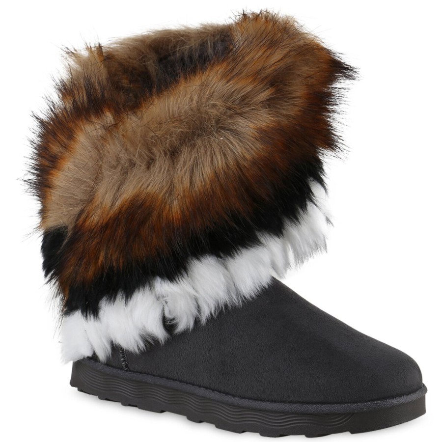 Damenschuhe Stiefelparadies | Damen Winter Boots In Grau