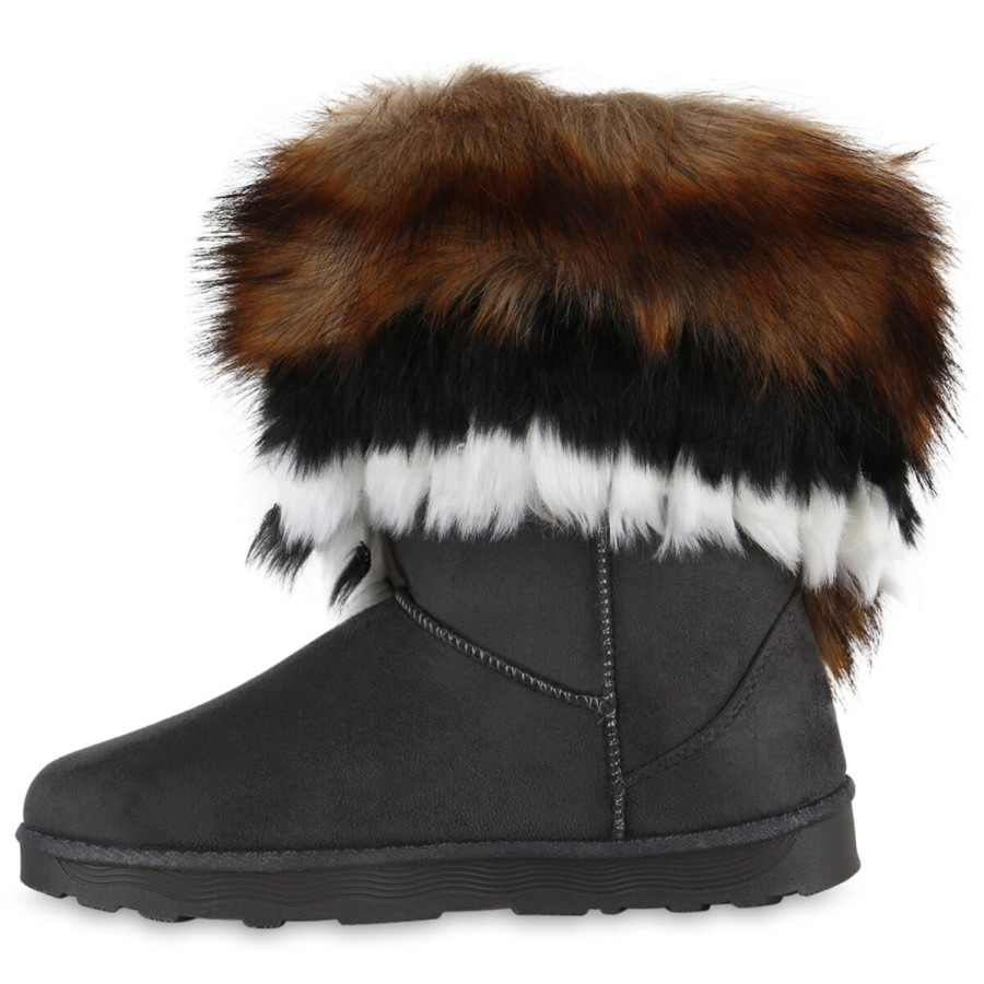 Damenschuhe Stiefelparadies | Damen Winter Boots In Grau