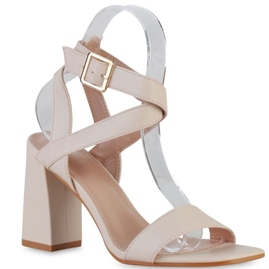 Damenschuhe Stiefelparadies | Damen Klassische Sandaletten In Beige