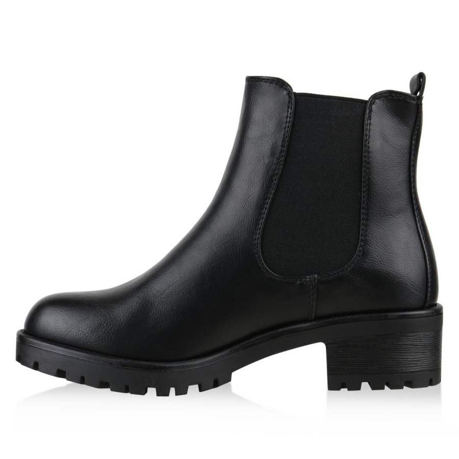 Damenschuhe Stiefelparadies | Damen Chelsea Boots In Schwarz