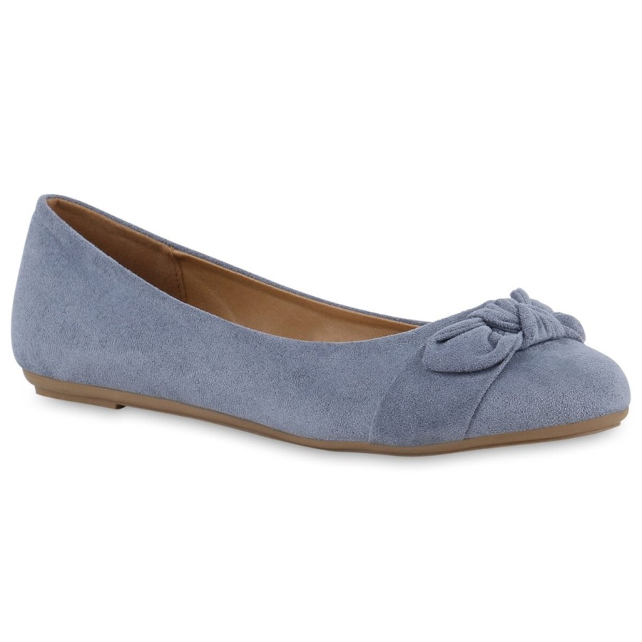 Damenschuhe Stiefelparadies | Damen Ubergrosen Klassische Ballerinas In Hellblau