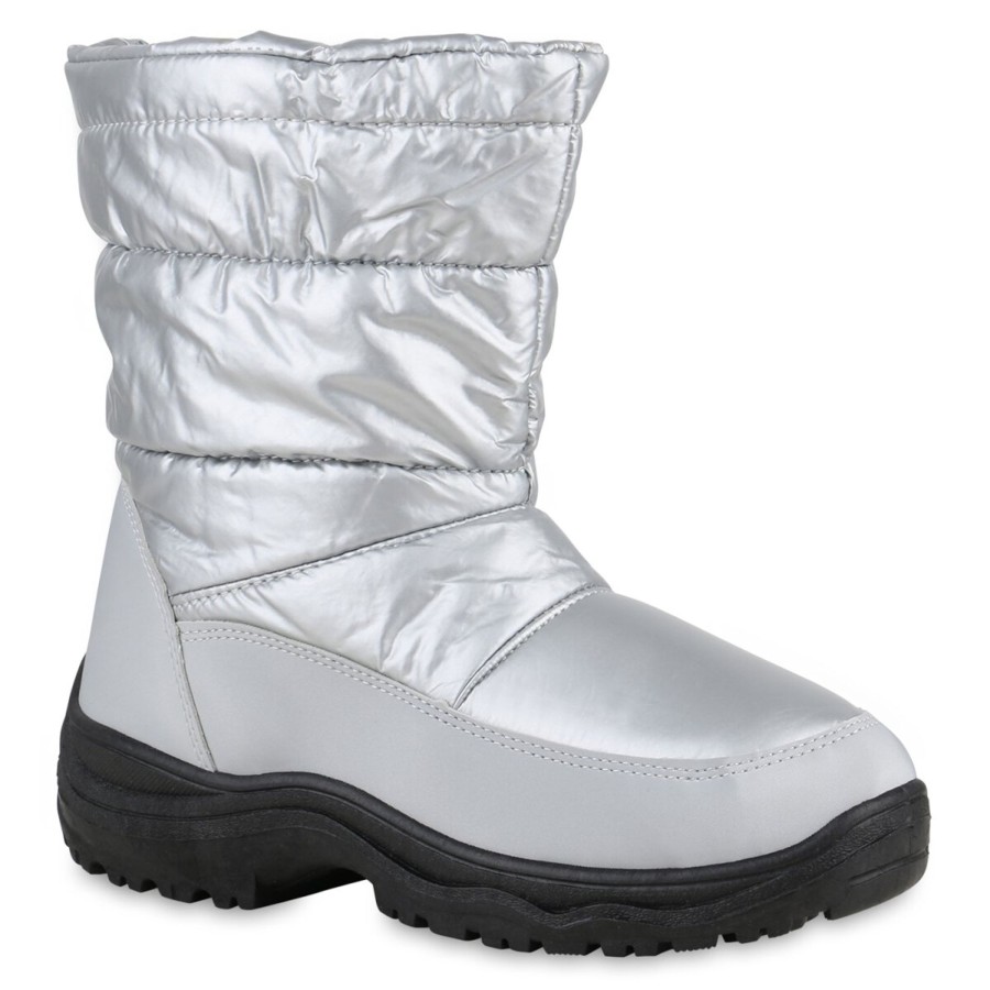 Damenschuhe Stiefelparadies | Damen Winter Boots In Silber