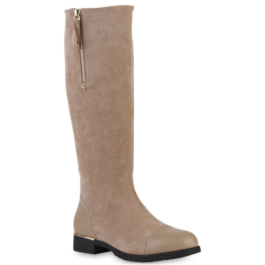 Damenschuhe Stiefelparadies | Damen Klassische Stiefel In Khaki