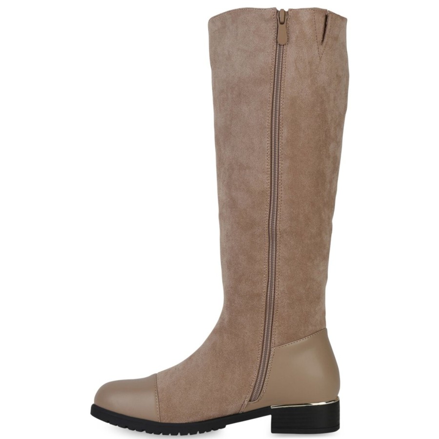 Damenschuhe Stiefelparadies | Damen Klassische Stiefel In Khaki