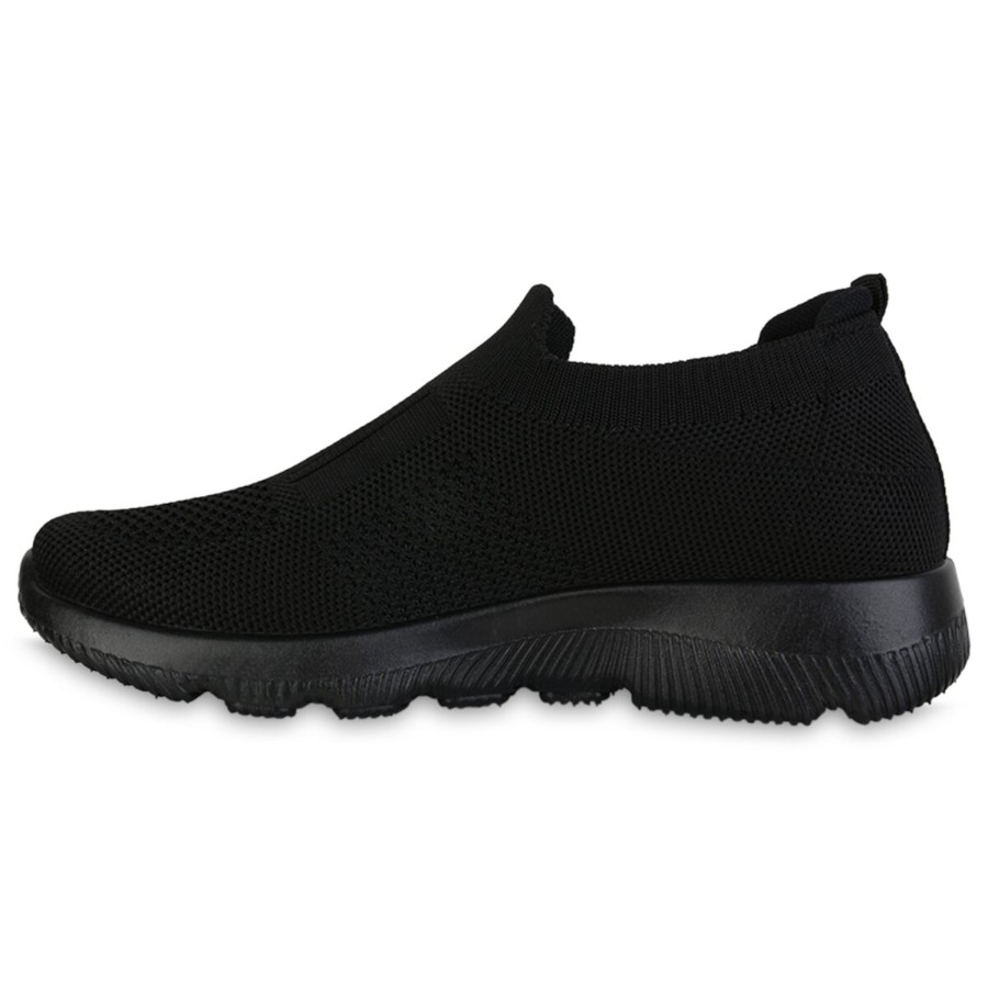 Damenschuhe Stiefelparadies | Damen Slip Ons In Schwarz