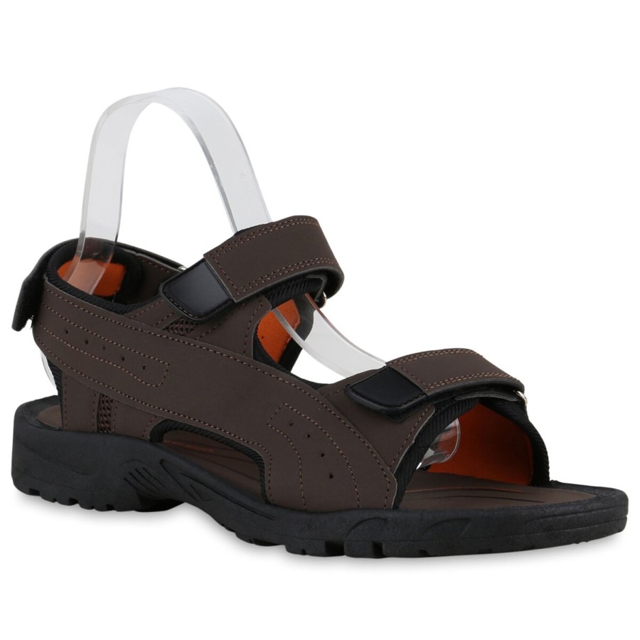 Herrenschuhe Stiefelparadies | Herren Komfort Sandalen In Dunkelbraun