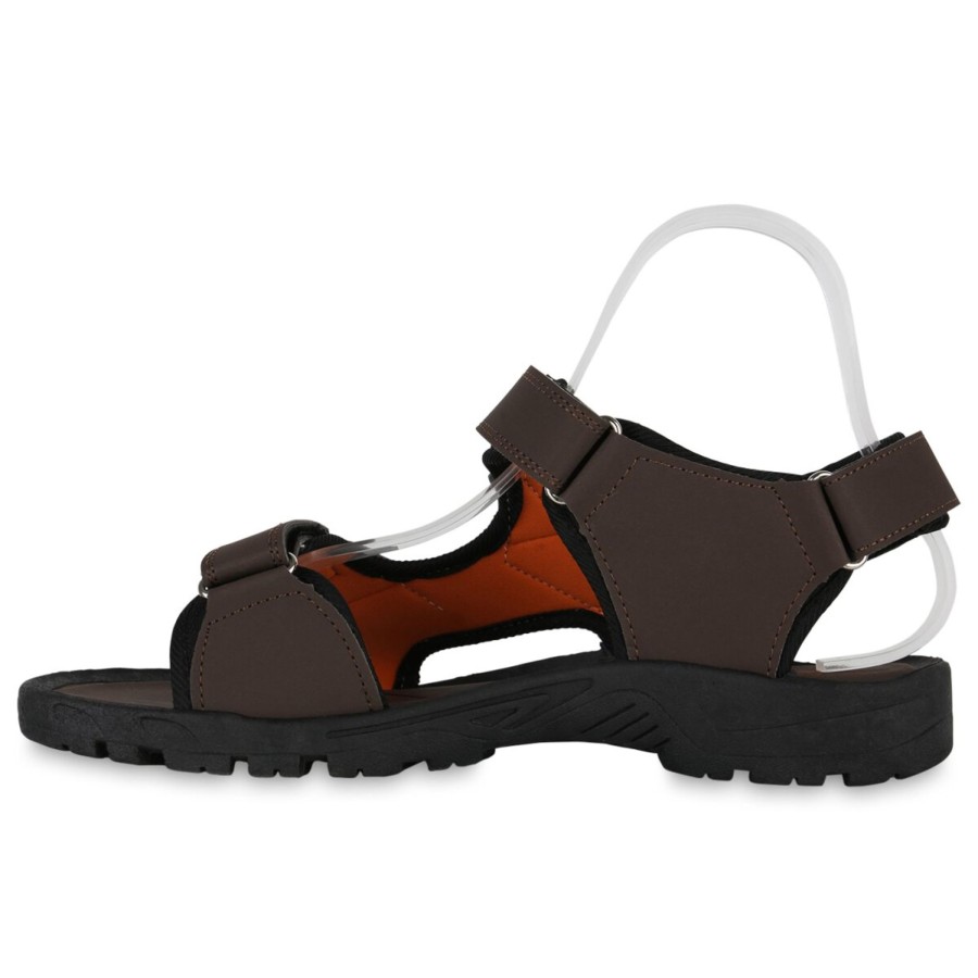 Herrenschuhe Stiefelparadies | Herren Komfort Sandalen In Dunkelbraun