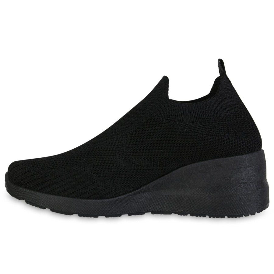 Damenschuhe Stiefelparadies | Damen Slip Ons In Schwarz