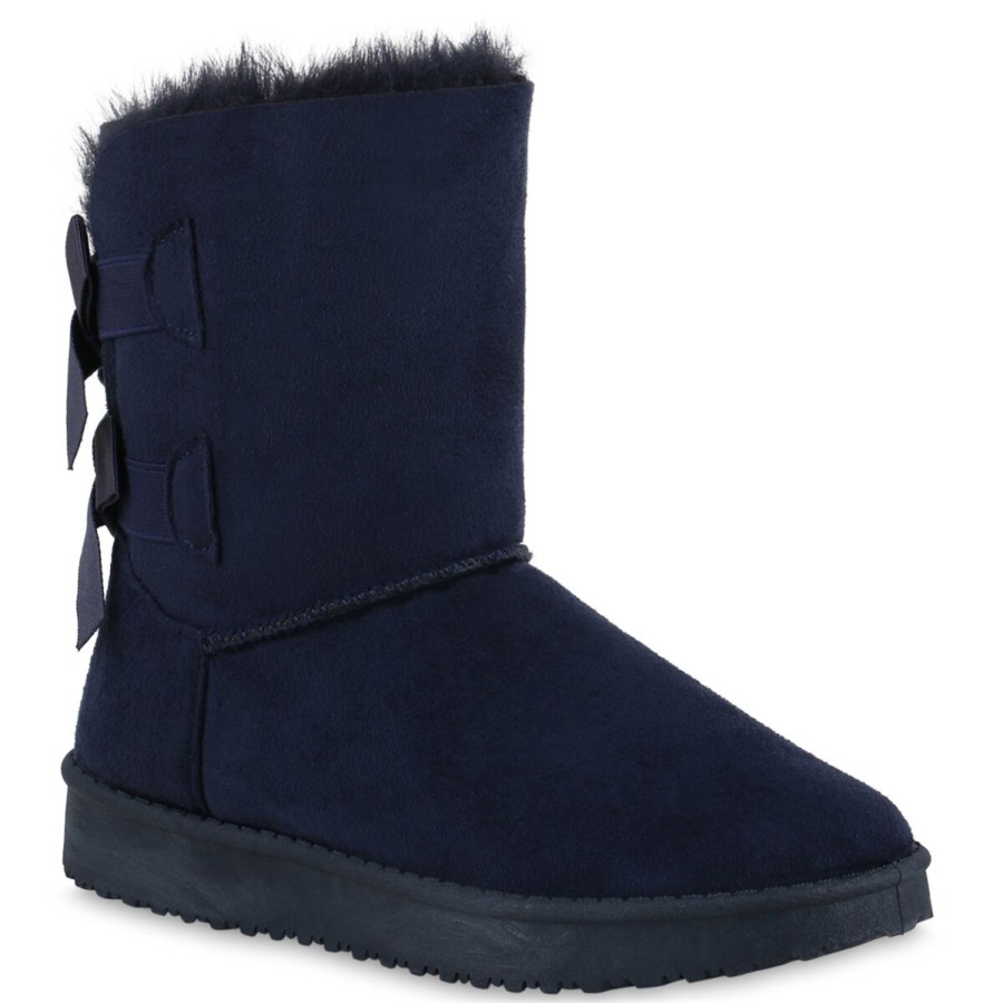 Damenschuhe Stiefelparadies | Damen Winter Boots In Dunkelblau