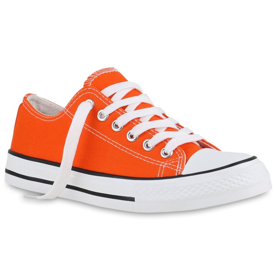 Damenschuhe Stiefelparadies | Damen Sneaker Low In Orange