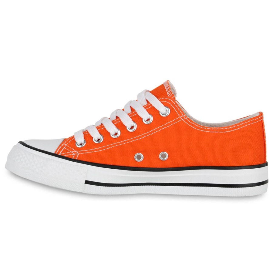 Damenschuhe Stiefelparadies | Damen Sneaker Low In Orange