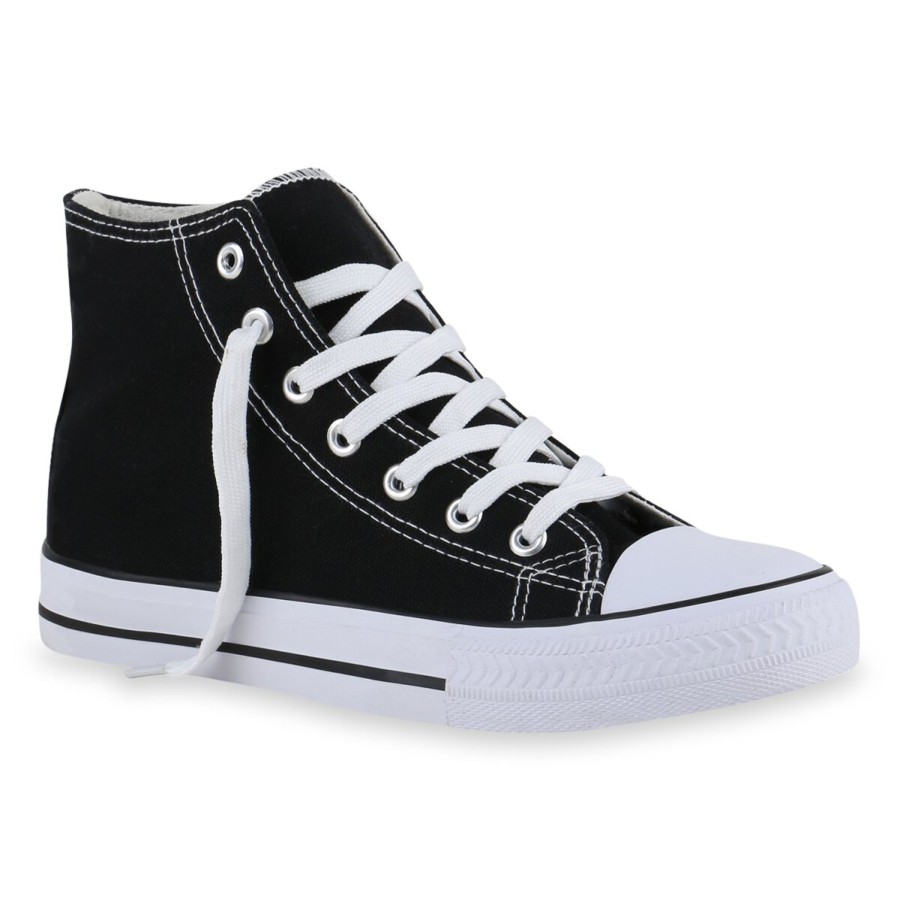 Damenschuhe Stiefelparadies | Damen Sneaker High In Schwarz