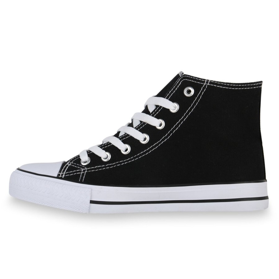 Damenschuhe Stiefelparadies | Damen Sneaker High In Schwarz