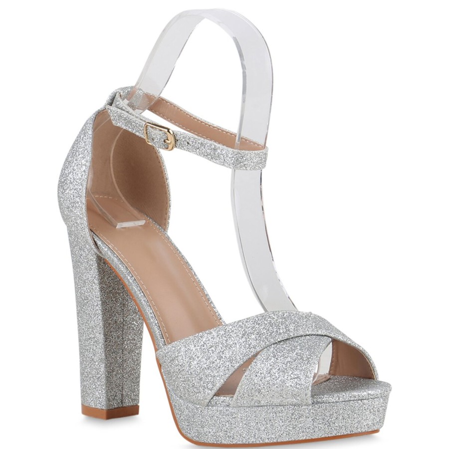 Damenschuhe Stiefelparadies | Damen High Heels In Silber