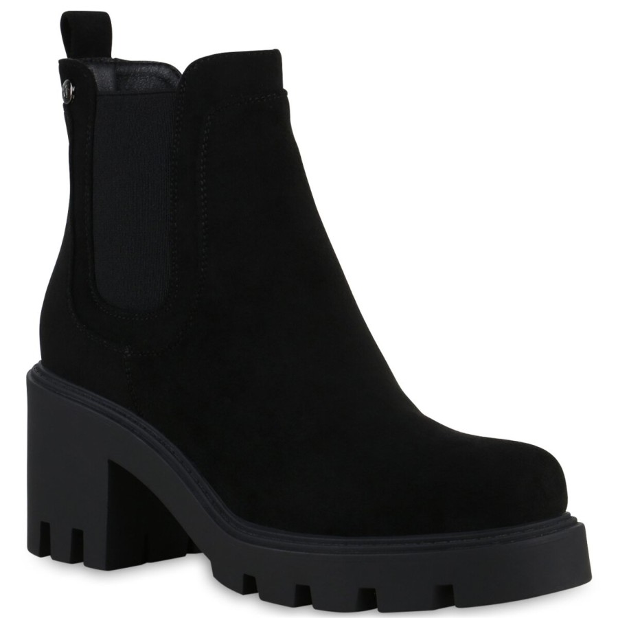 Damenschuhe Stiefelparadies | Damen Klassische Stiefeletten In Schwarz