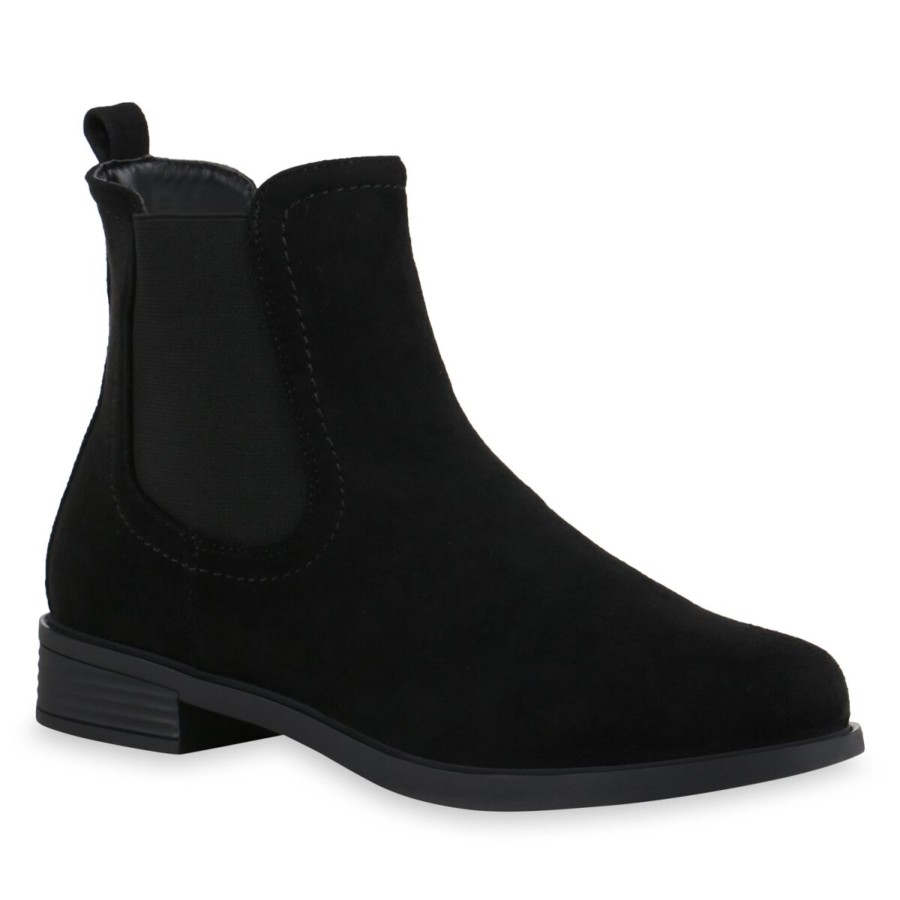 Damenschuhe Stiefelparadies | Damen Chelsea Boots In Schwarz