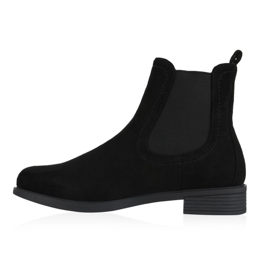 Damenschuhe Stiefelparadies | Damen Chelsea Boots In Schwarz