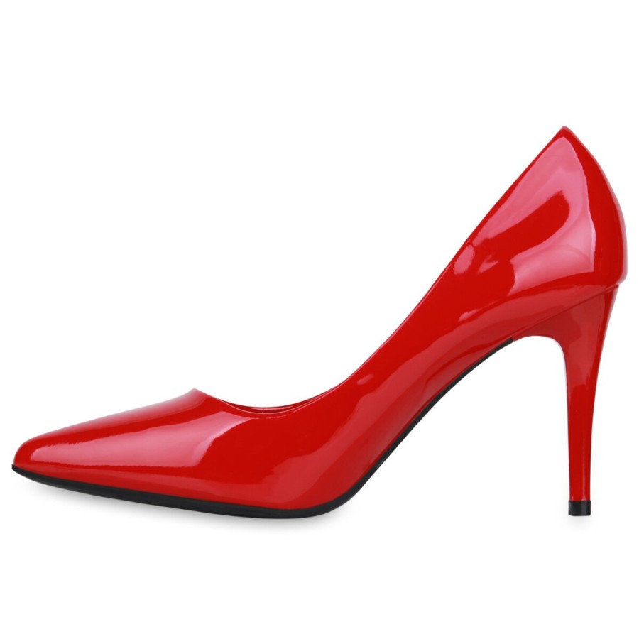 Damenschuhe Stiefelparadies | Damen Spitze Pumps In Rot