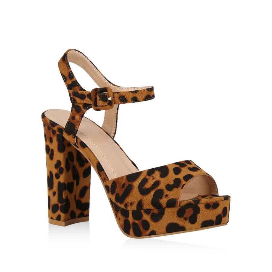 Damenschuhe Stiefelparadies | Damen Plateau Sandaletten In Leopard