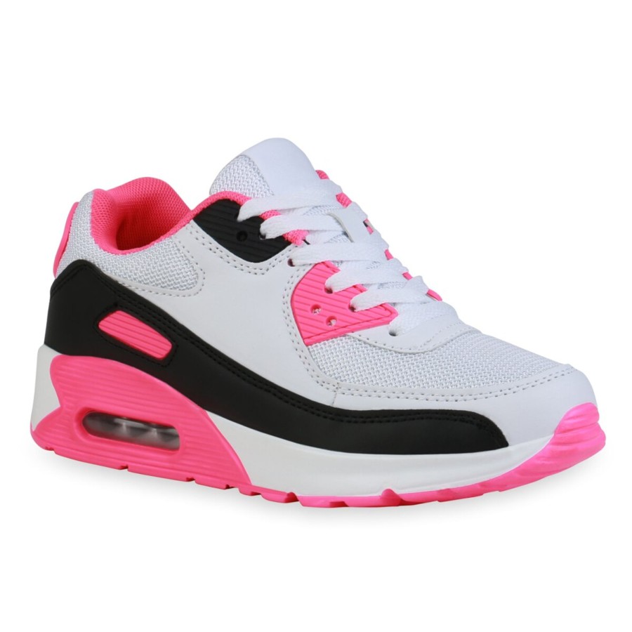 Damenschuhe Stiefelparadies | Damen Laufschuhe In Schwarz Weiss Neon Pink