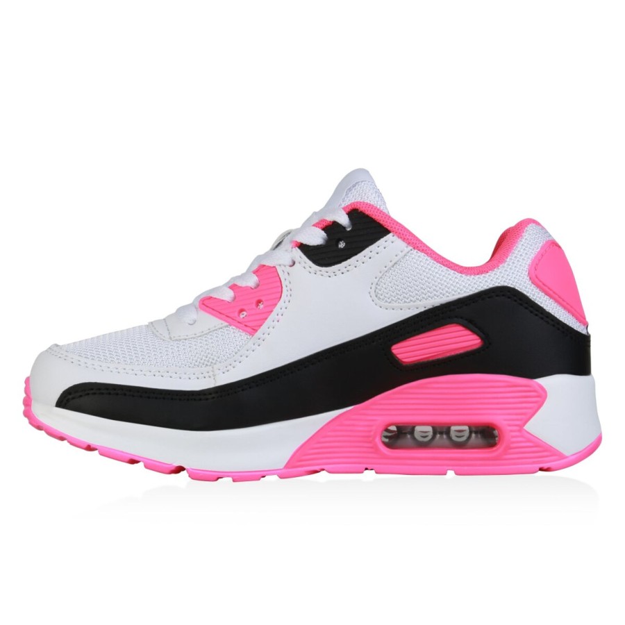 Damenschuhe Stiefelparadies | Damen Laufschuhe In Schwarz Weiss Neon Pink