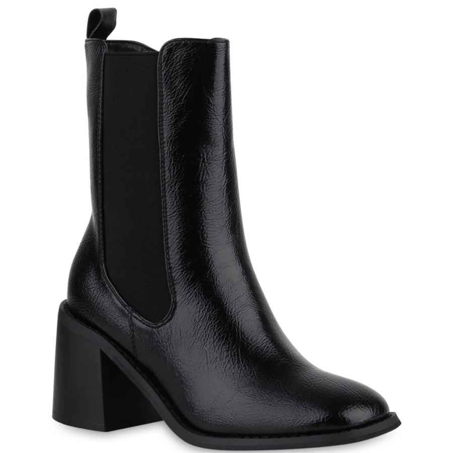 Damenschuhe Stiefelparadies | Damen Klassische Stiefeletten In Schwarz