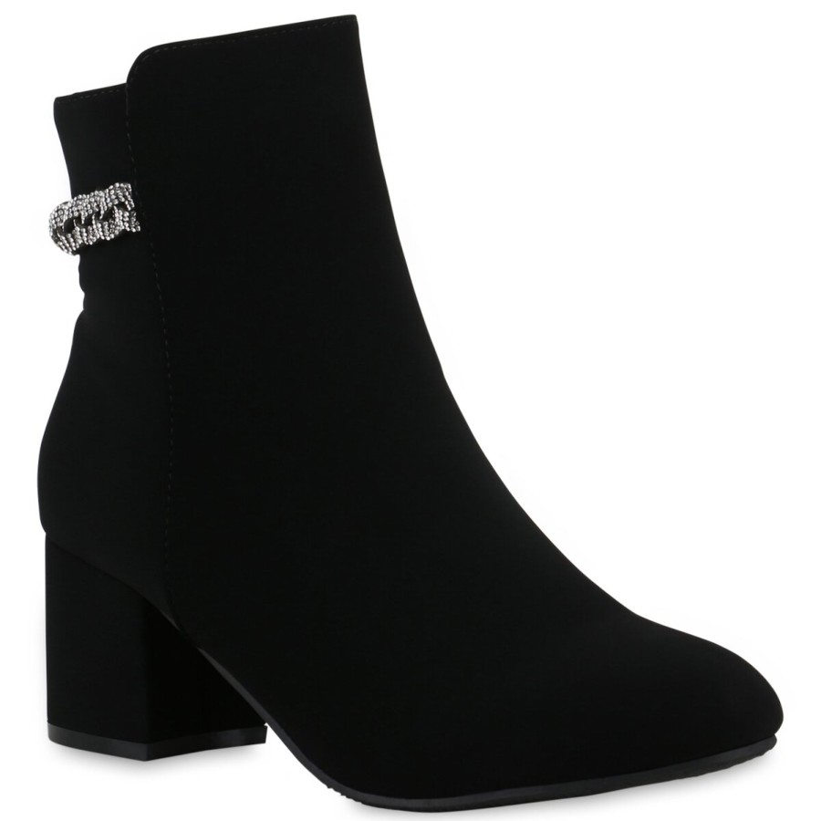 Damenschuhe Stiefelparadies | Damen Klassische Stiefeletten In Schwarz