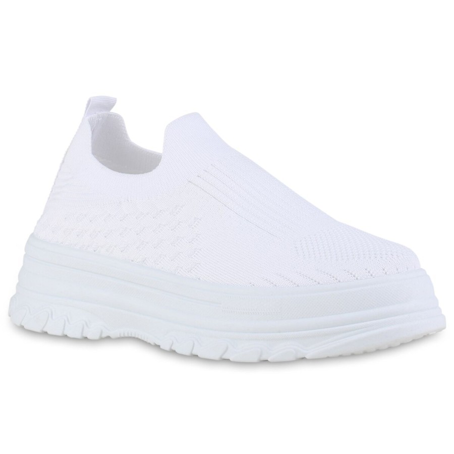 Damenschuhe Stiefelparadies | Damen Slip Ons In Weiss