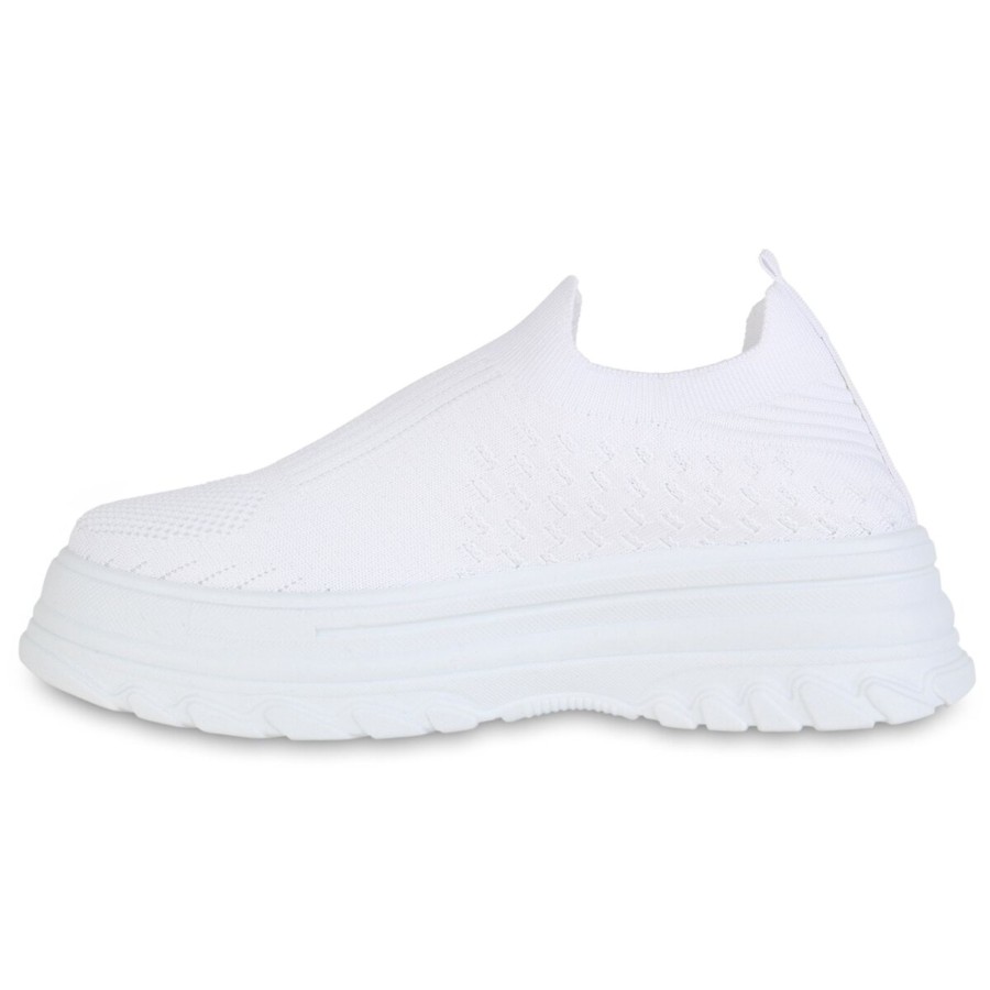 Damenschuhe Stiefelparadies | Damen Slip Ons In Weiss