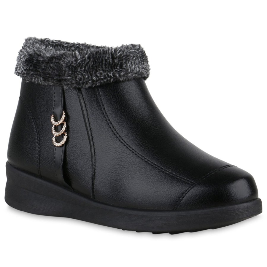 Damenschuhe Stiefelparadies | Damen Winter Boots In Schwarz