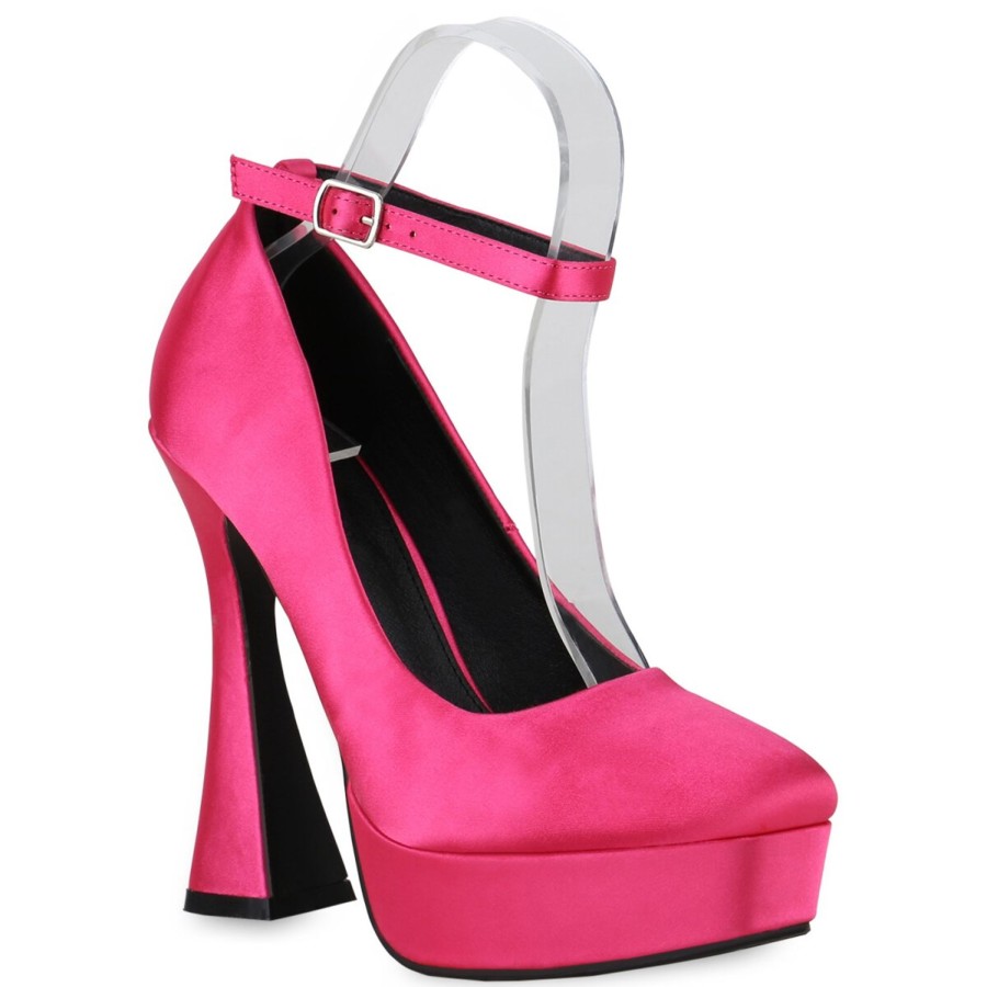 Damenschuhe Stiefelparadies | Damen Plateau Pumps In Fuchsia