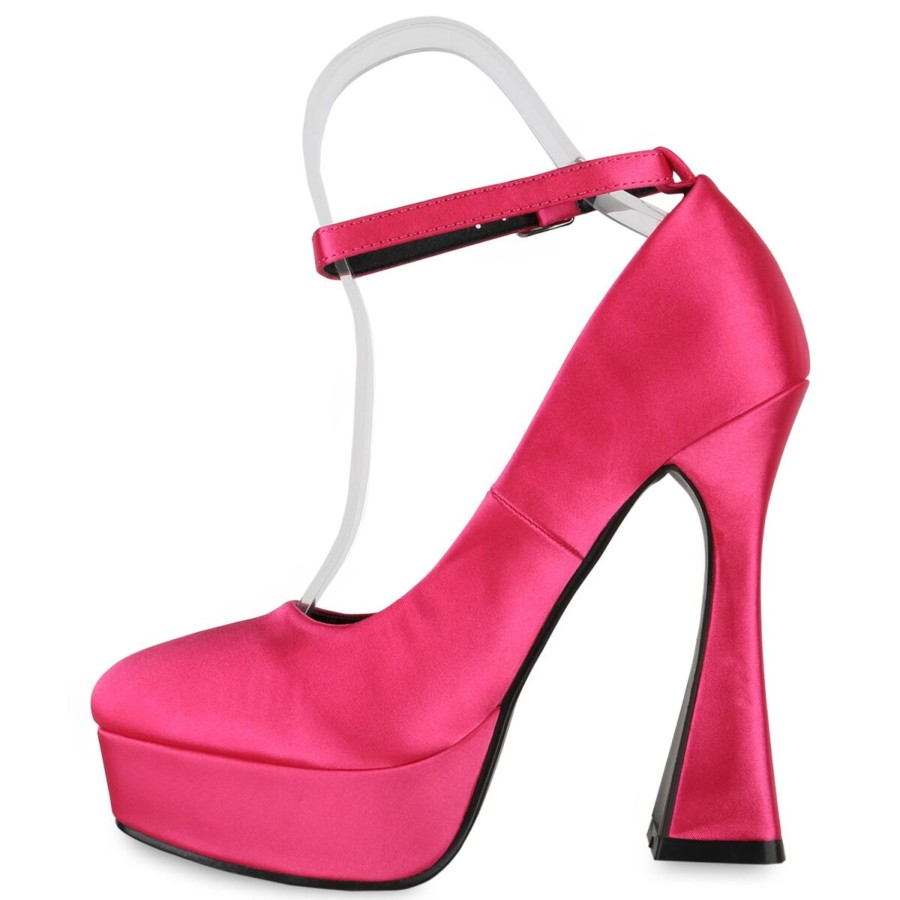 Damenschuhe Stiefelparadies | Damen Plateau Pumps In Fuchsia