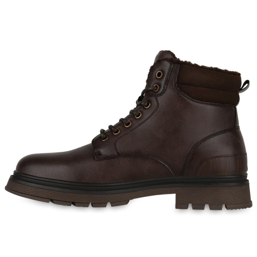 Herrenschuhe Stiefelparadies | Herren Worker Boots In Dunkelbraun