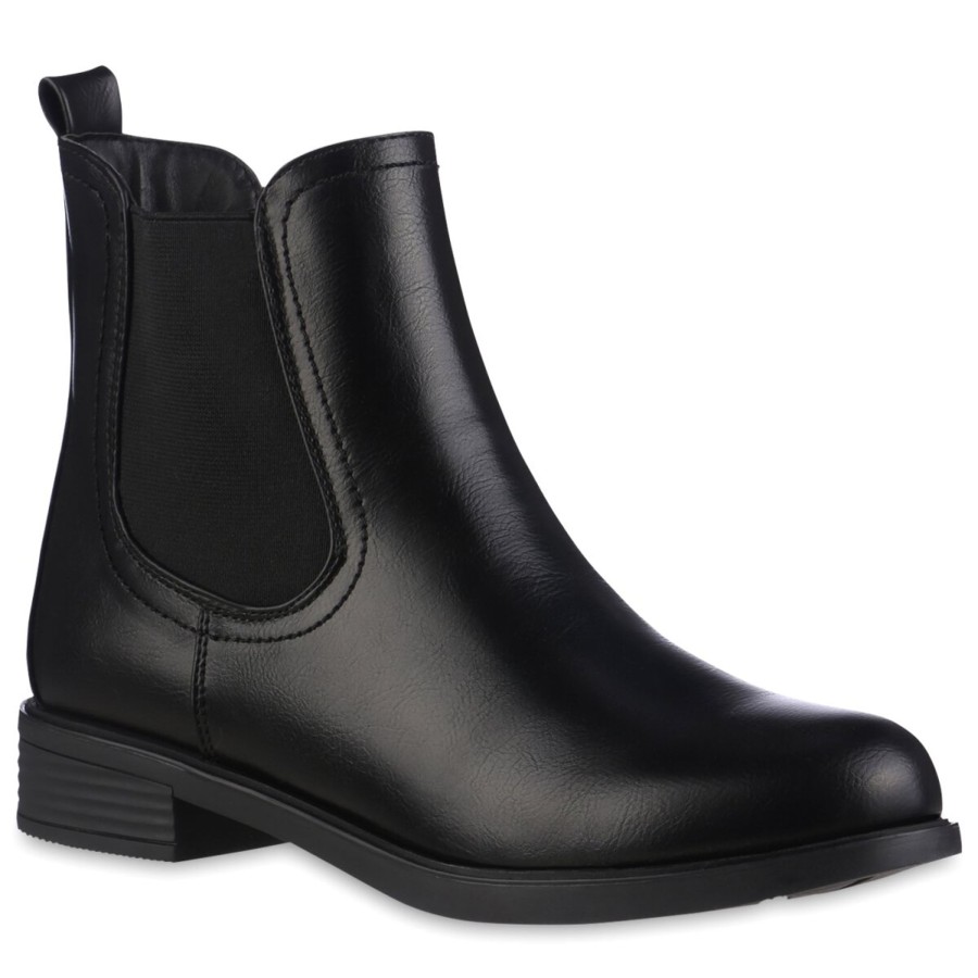 Damenschuhe Stiefelparadies | Damen Chelsea Boots In Schwarz