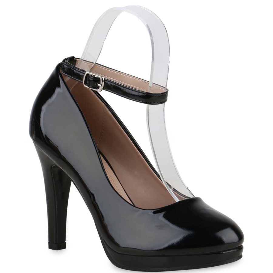 Damenschuhe Stiefelparadies | Damen Klassische Pumps In Schwarz Lack