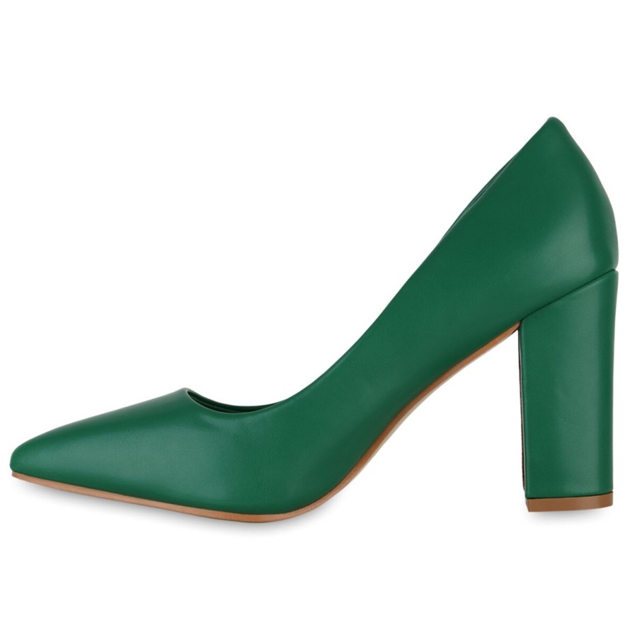 Damenschuhe Stiefelparadies | Damen Spitze Pumps In Grun