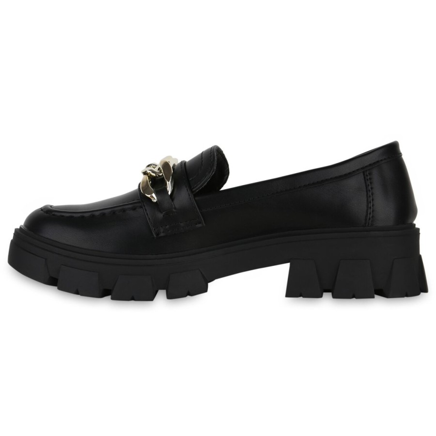 Damenschuhe Stiefelparadies | Damen Loafers In Dunkelblau Lack