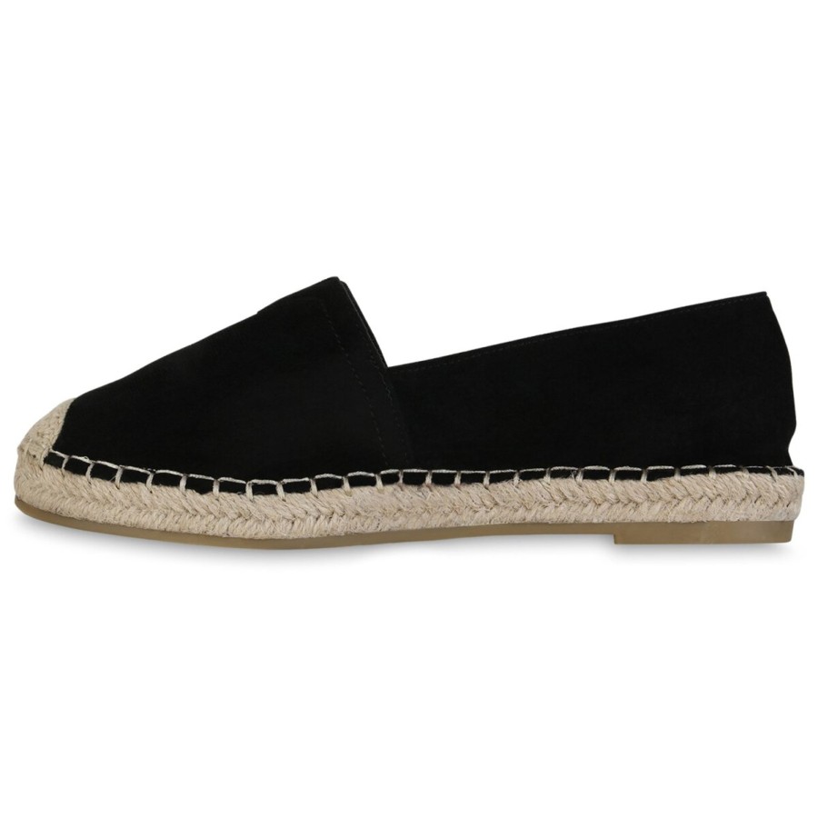 Damenschuhe Stiefelparadies | Damen Espadrilles In Schwarz