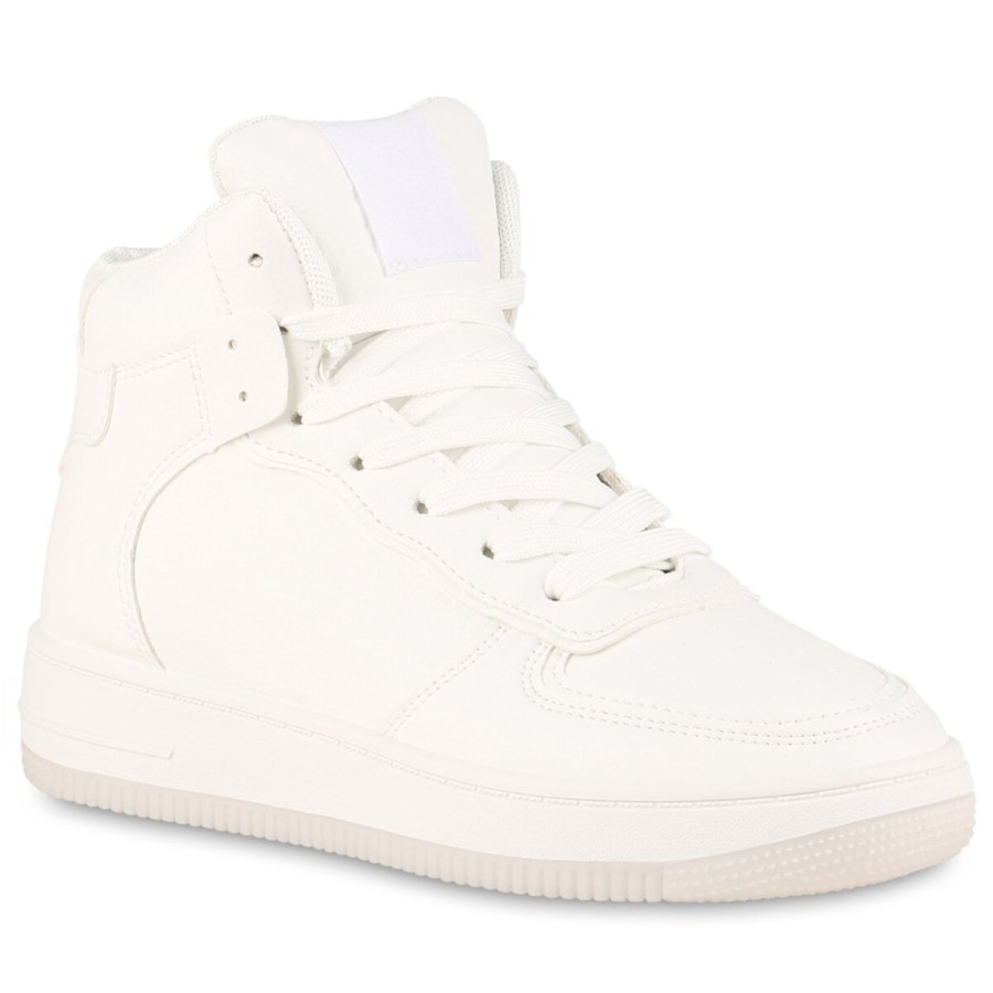 Damenschuhe Stiefelparadies | Damen Sneaker High In Weiss