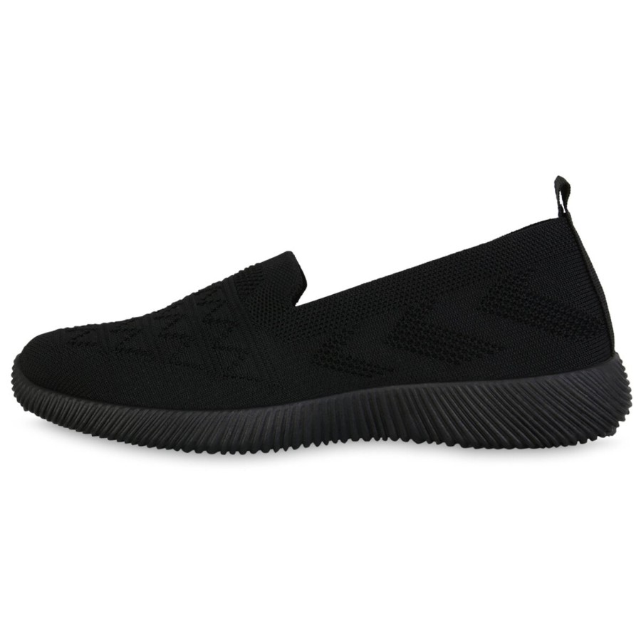 Damenschuhe Stiefelparadies | Damen Slip Ons In Schwarz