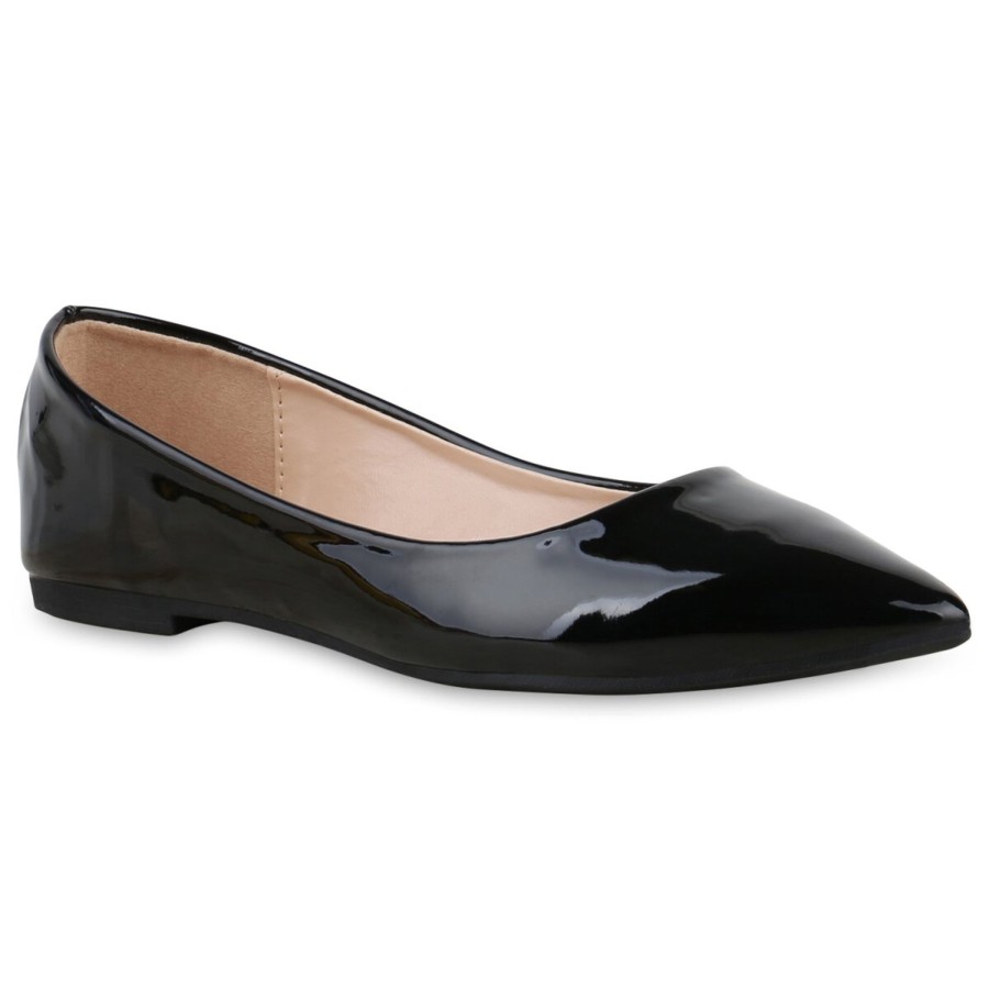 Damenschuhe Stiefelparadies | Damen Klassische Ballerinas In Schwarz