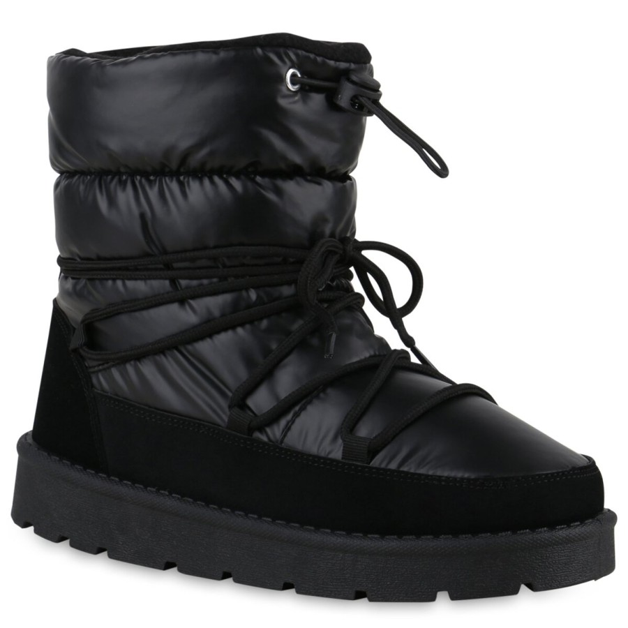 Damenschuhe Stiefelparadies | Damen Winter Boots In Schwarz