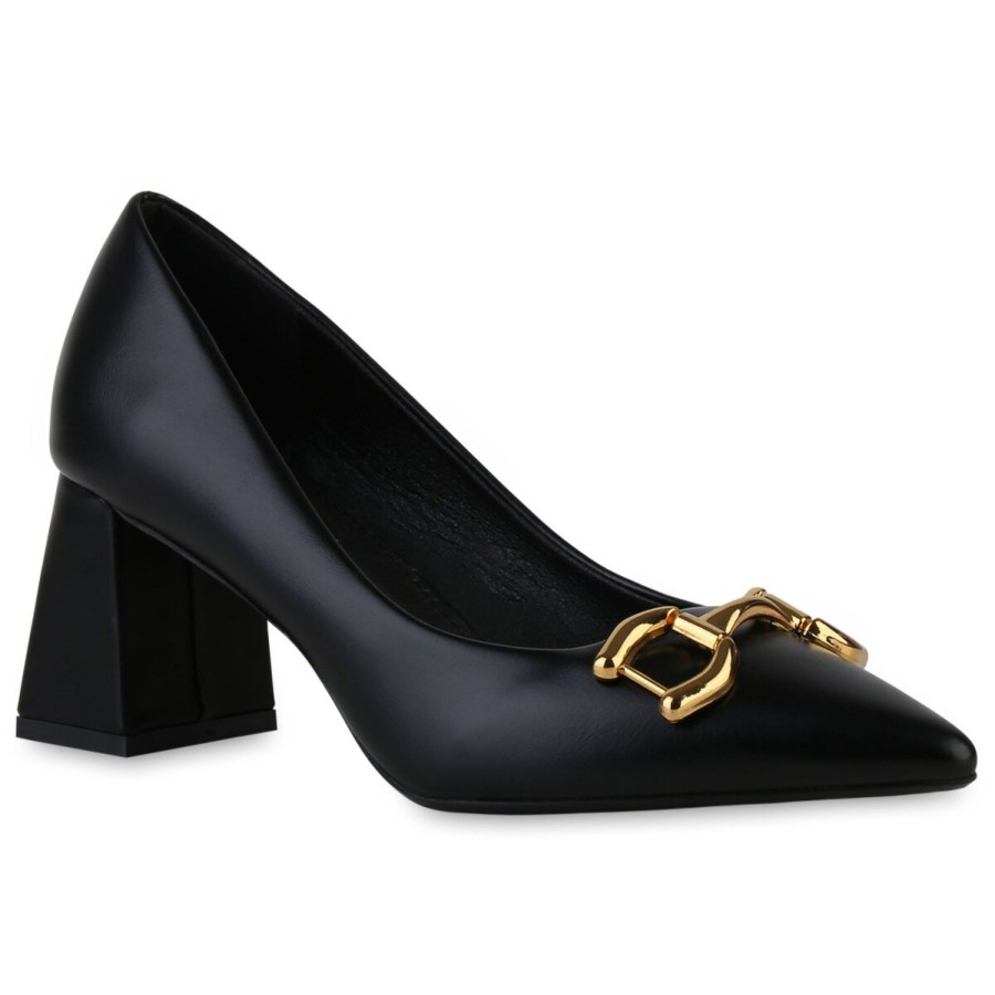 Damenschuhe Stiefelparadies | Damen Klassische Pumps In Schwarz