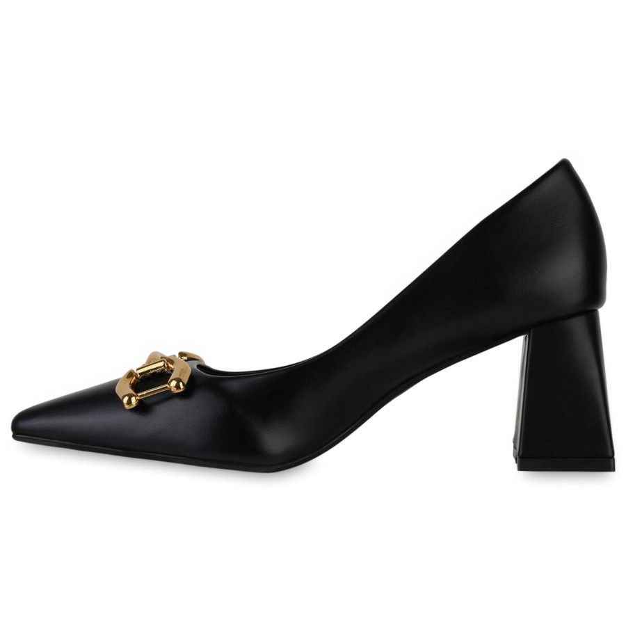 Damenschuhe Stiefelparadies | Damen Klassische Pumps In Schwarz