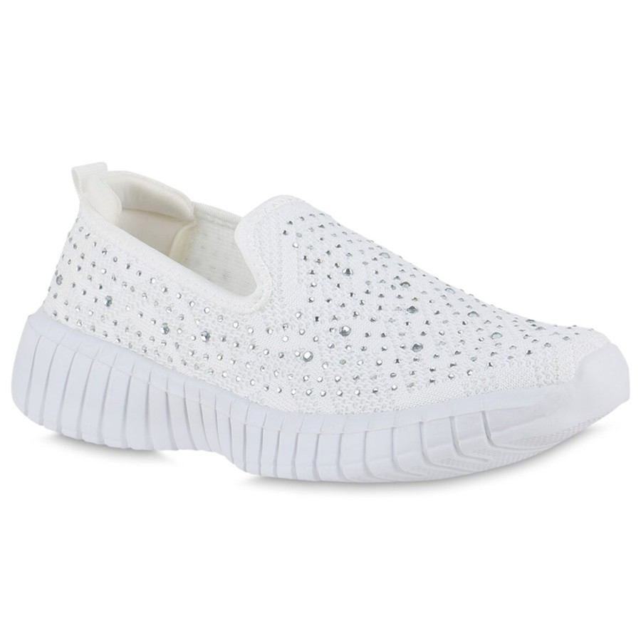 Damenschuhe Stiefelparadies | Damen Slip Ons In Weiss