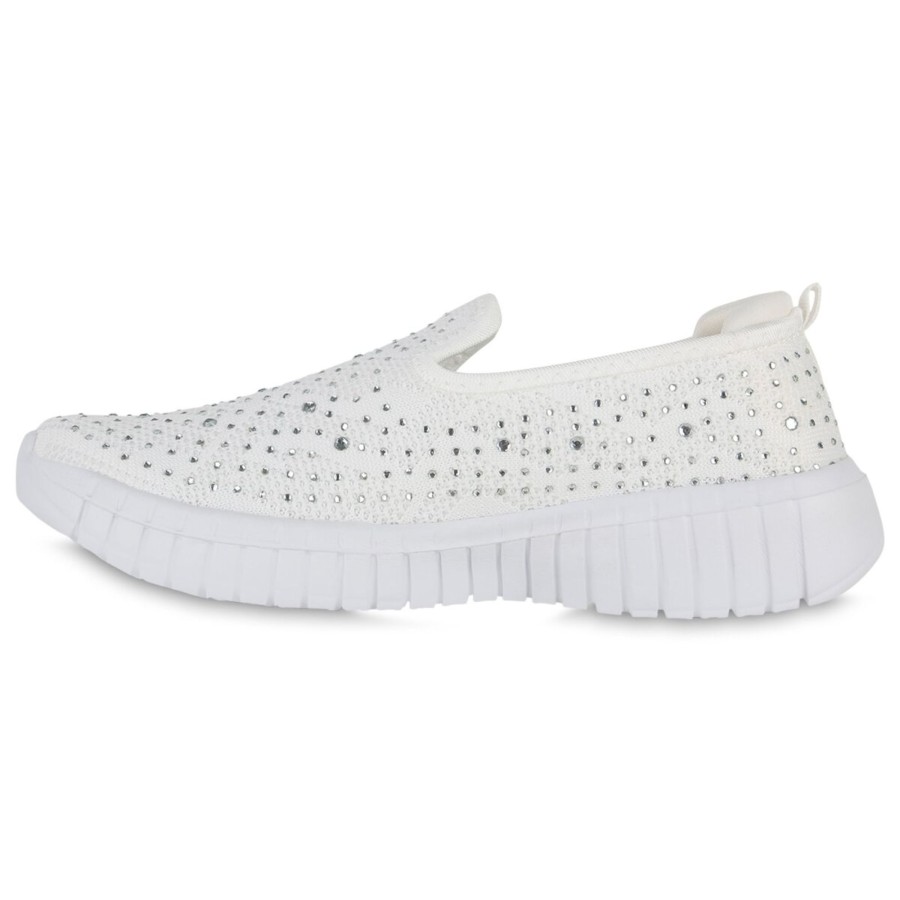 Damenschuhe Stiefelparadies | Damen Slip Ons In Weiss