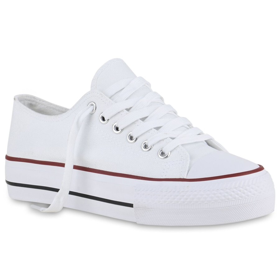 Damenschuhe Stiefelparadies | Damen Sneaker Low In Weiss