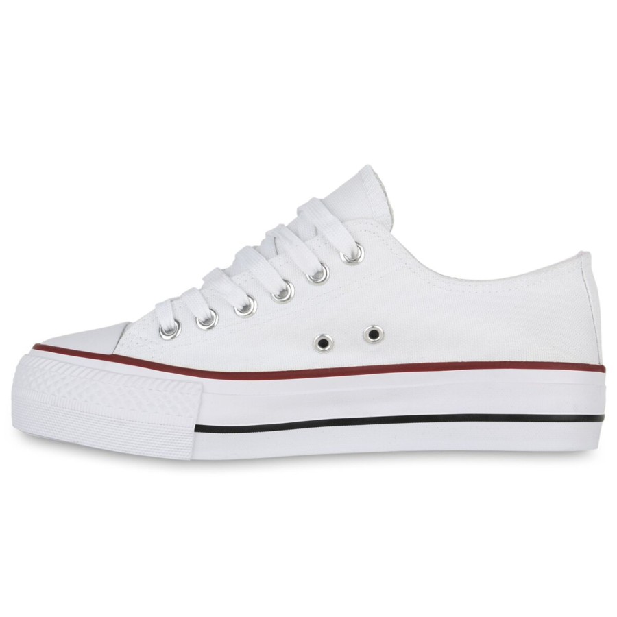 Damenschuhe Stiefelparadies | Damen Sneaker Low In Weiss