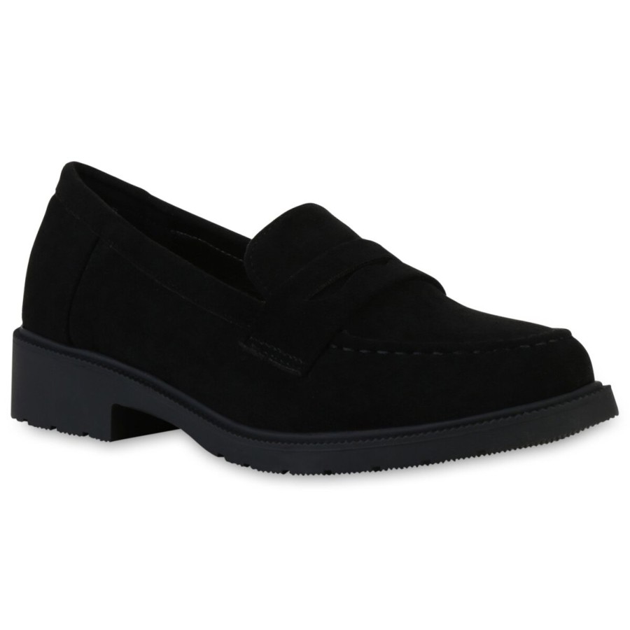 Damenschuhe Stiefelparadies | Damen Loafers In Schwarz