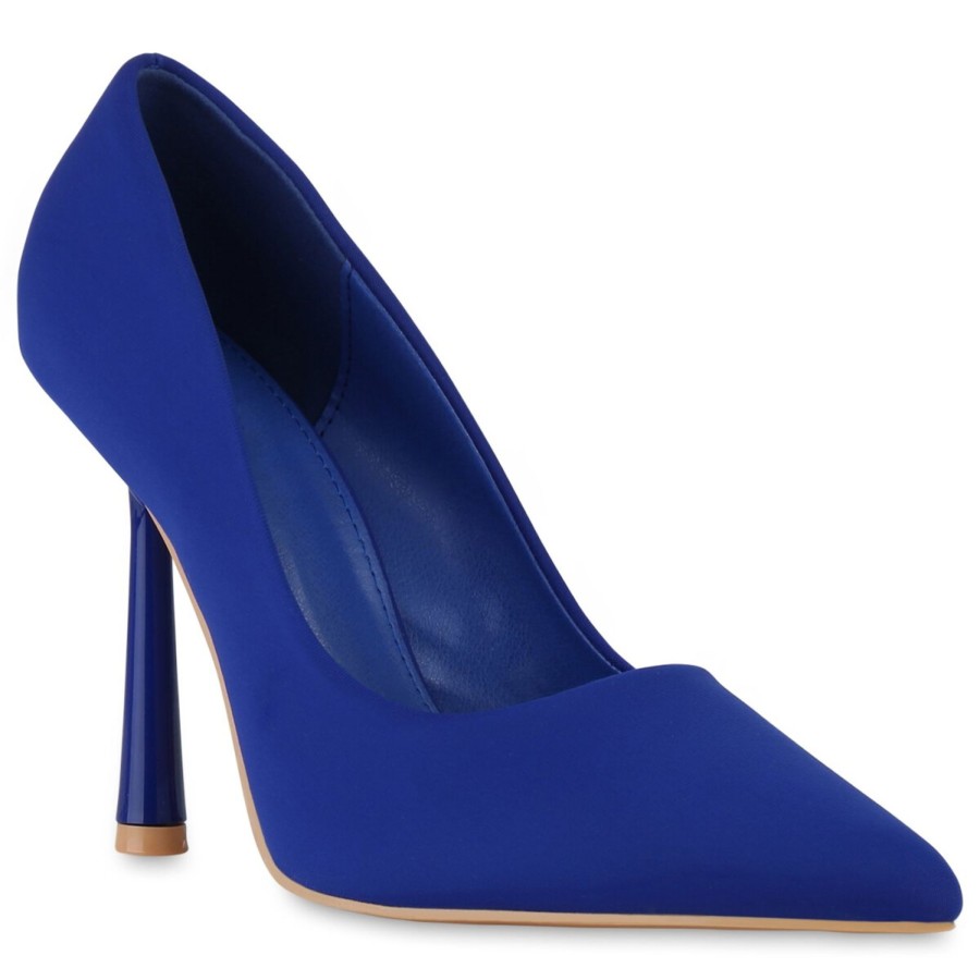 Damenschuhe Stiefelparadies | Damen Spitze Pumps In Blau